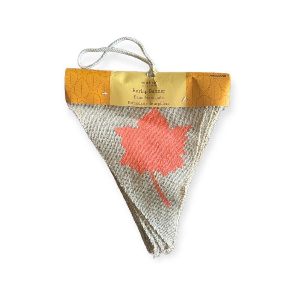 New in Package Holiday Living Give Thanks Fall Burlap Banner